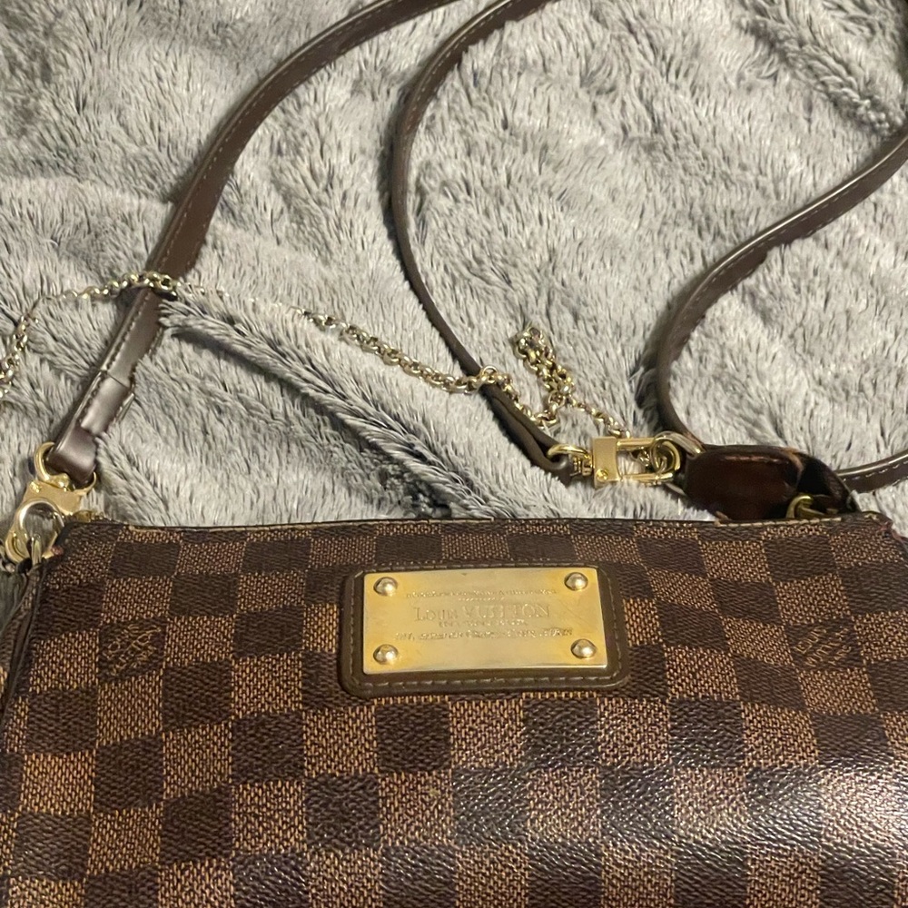 Louis Vuitton Eva Handbag Damier Crossbody Brown Leather